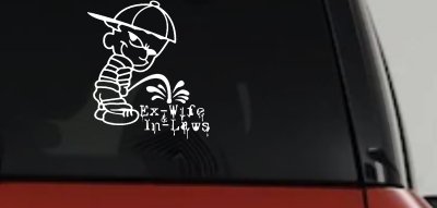 Pee On Ex-Wife In-Laws Car Truck Window Vinyl Decal Sticker Funny