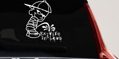 Pee On Ex-Wife In-Laws Car Truck Window Vinyl Decal Sticker Funny