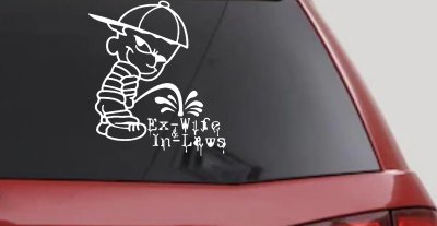 Pee On Ex-Wife In-Laws Car Truck Window Vinyl Decal Sticker Funny