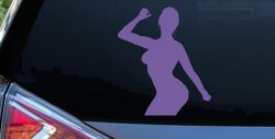 Woman Girl Dancer Car or Truck Window Decal Sticker (Purple)
