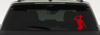 Woman Girl Dancer Car or Truck Window Decal Sticker (Red)