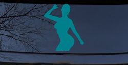 Woman Girl Dancer Car or Truck Window Decal Sticker (Turquoise Blue)