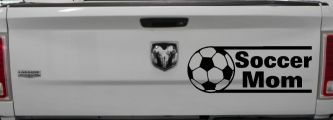 Soccer Mom Sports Car or Truck Window Decal Sticker (Black)