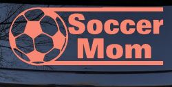 Soccer Mom Sports Car or Truck Window Decal Sticker (Coral)
