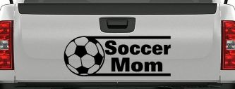 Soccer Mom Sports Car or Truck Window Decal Sticker (Matte Black)
