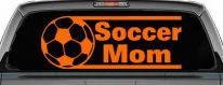 Soccer Mom Sports Car or Truck Window Decal Sticker (Orange)