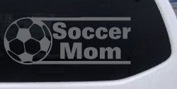 Soccer Mom Sports Car or Truck Window Decal Sticker (Silver)