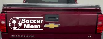 Soccer Mom Vinyl Decal for Car or Truck Window - Funny Sticker (White)