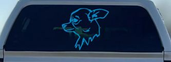 Chihuahua Dog Car or Truck Window Decal Sticker (Blue)