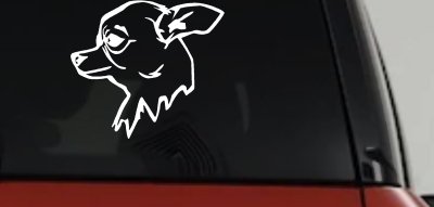Cute Chihuahua Dog Vinyl Decal for Car or Truck Windows