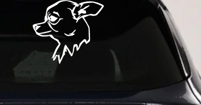 Cute Chihuahua Dog Vinyl Decal for Car or Truck Windows