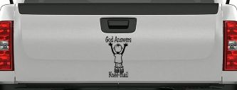 God Answers Knee Mail Prayers Boy Christian Car or Truck Window Decal Sticker (Black)