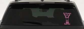 God Answers Knee Mail Prayers Boy Christian Car Truck Window Vinyl Decal (Pink)