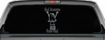 God Answers Knee Mail Prayers Girl Christian Car or Truck Window Decal Sticker (Telegrey)