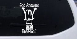 God Answers Knee Mail Prayers Girl Christian Car or Truck Window Decal Sticker