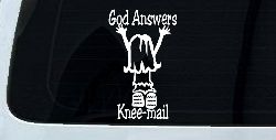 God Answers Knee Mail Prayers Girl Christian Car or Truck Window Decal Sticker