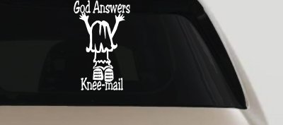 God Answers Prayers Decal Christian Girl Car Truck Window Vinyl Sticker