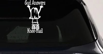 God Answers Prayers Decal Christian Girl Car Truck Window Vinyl Sticker