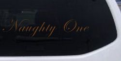 Naughty One Car or Truck Window Decal Sticker (Copper)