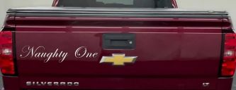 Naughty One Car or Truck Window Decal Sticker (White)