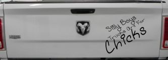 Silly Boys Trucks Are For Chicks Off Road Car or Truck Window Decal Sticker (Black)