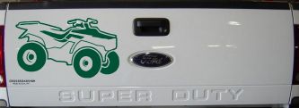 Four Wheeler Car Truck Window Vinyl Decal Sticker (Dark Green)