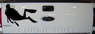 Diver Sports Car or Truck Window Decal Sticker (Matte Black)