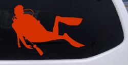 Diver Decal for Car & Truck Windows Vinyl Sticker (Orange Red)