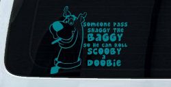 Scooby Doobie Doo Funny Car or Truck Window Decal Sticker (Turquoise Blue)