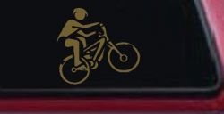 Mountain Bike Sports Car or Truck Window Decal Sticker (Gold)
