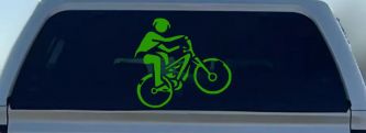 Mountain Bike Decal for Car Truck Window Vinyl Sticker Off Road Adventure (Lime)