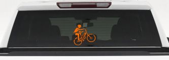 Mountain Bike Sports Car or Truck Window Decal Sticker (Orange)