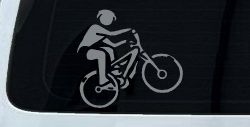 Mountain Bike Sports Car or Truck Window Decal Sticker (Telegrey)