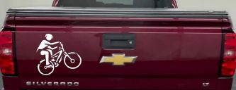 Mountain Bike Sports Car or Truck Window Decal Sticker (White)