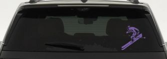 Skier Sports Car or Truck Window Decal Sticker (Purple)