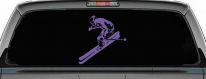 Skier Sports Car or Truck Window Decal Sticker (Purple)