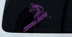 Skier Sports Car or Truck Window Decal Sticker (Violet)
