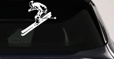 Awesome Skier Car Truck Window Vinyl Decal Sticker Sports Decor (White)