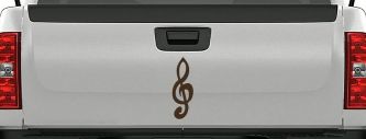 Music Note Car or Truck Window Decal Sticker (Brown)