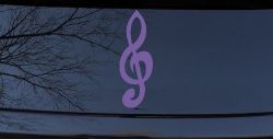 Music Note Car or Truck Window Decal Sticker (Purple)