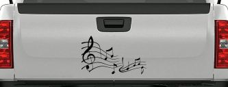 Music Scales Car or Truck Window Decal Sticker (Black)