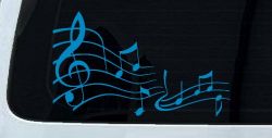 Music Scales Decal Car Truck Window Sticker Vinyl Auto Accessory (Blue)