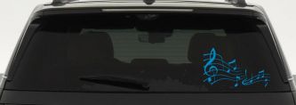 Music Scales Car or Truck Window Decal Sticker (Blue)