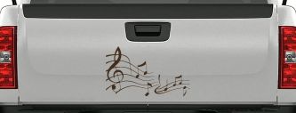 Music Scales Car or Truck Window Decal Sticker (Brown)