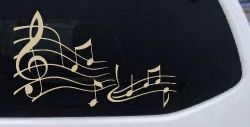Music Scales Car or Truck Window Decal Sticker (Desert Sand)
