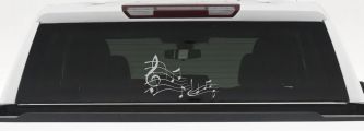 Music Scales Decal Car Truck Window Sticker Vinyl Auto Accessory (Light Gray)