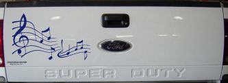 Music Scales Decal Car Truck Window Sticker Vinyl Auto Accessory (Navy)