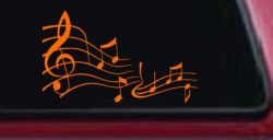 Music Scales Car or Truck Window Decal Sticker (Orange)