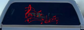 Music Scales Car or Truck Window Decal Sticker (Red)