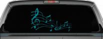 Music Scales Car or Truck Window Decal Sticker (Turquoise Blue)